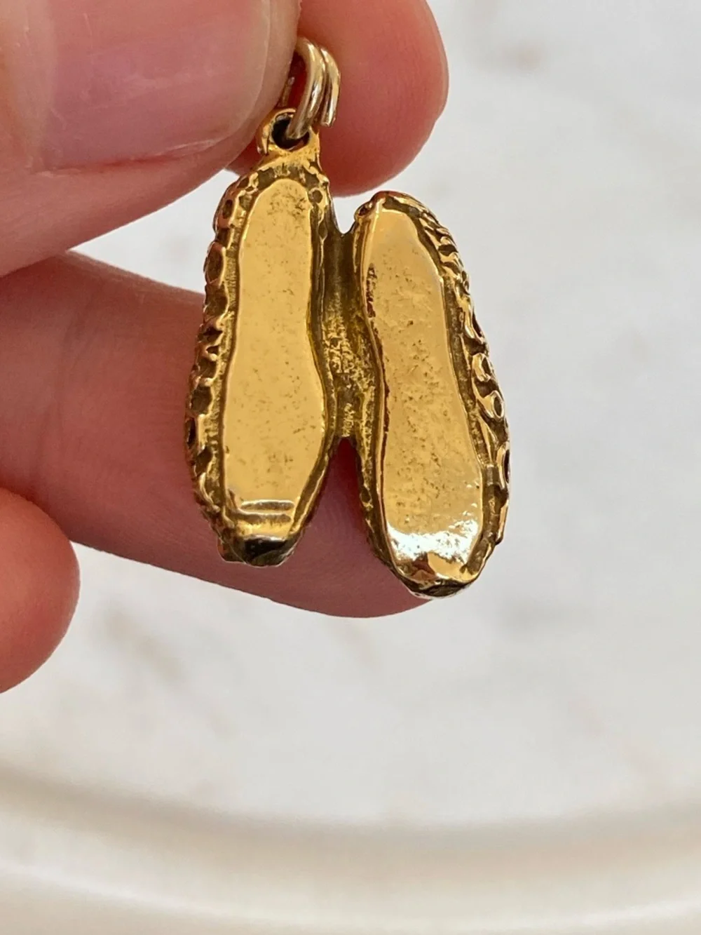 Vintage Double Slipper Gold Shoe Charm - Picture 5 of 8